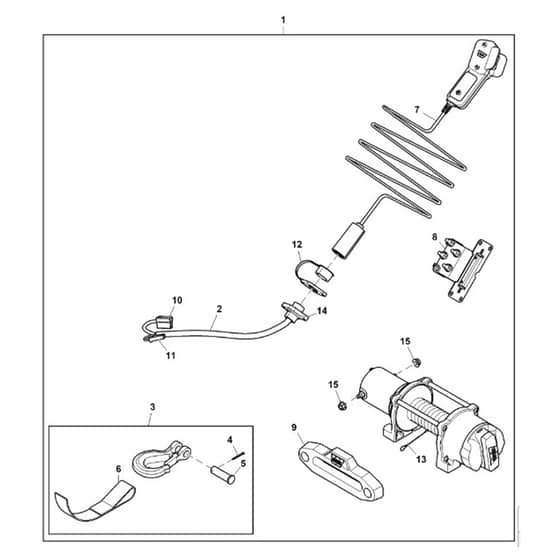 John Deere XUV825i - PC9958 - Winch Kit - ST911458
