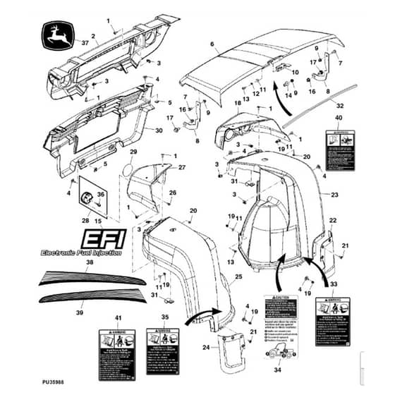 John Deere XUV825i - PC9958 - Hood - ST964793