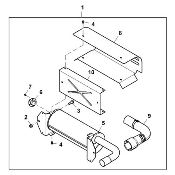 John Deere XUV825M - PC13308 - Muffler Kit - ST927147