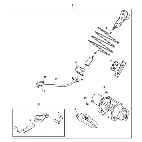 John Deere XUV825M - PC13308 - Winch Kit - ST982728