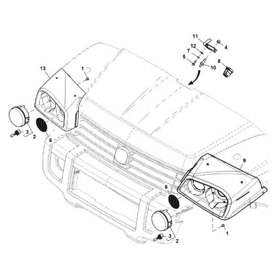 John Deere XUV825M - PC16090 - Headlights - ST1004028