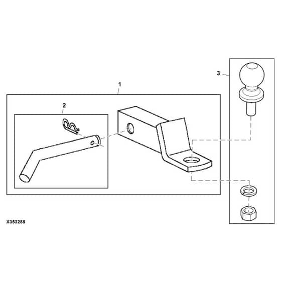 John Deere XUV825M - PC16090 - Drawbar - ST1009083