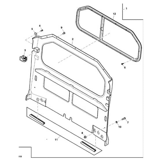 John Deere XUV825M - PC16090 - Rear Panel - ST926554