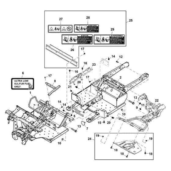 John Deere XUV825M - PC16090 - Frame ( - 080000) - ST999816