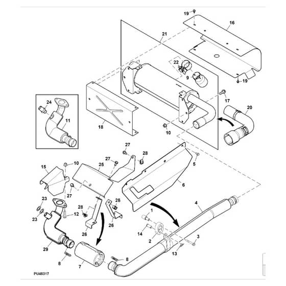 John Deere XUV835E - PC13094 - Muffler - ST876150