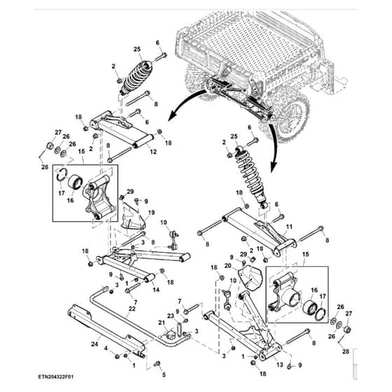 John Deere XUV835E - PC13094 - Rear Suspension - ST898321