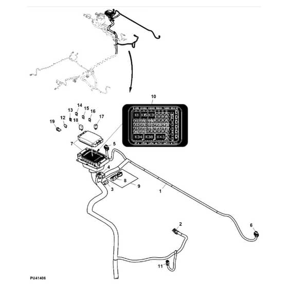 John Deere XUV835E - PC13094 - Chassis Wiring (1/3) - ST900766