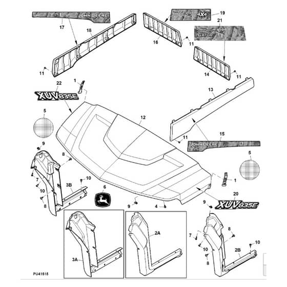 John Deere XUV835E - PC13094 - Hood - ST909437