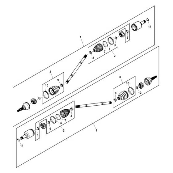 John Deere XUV835E - PC16094 - Rear Axle - ST1001632