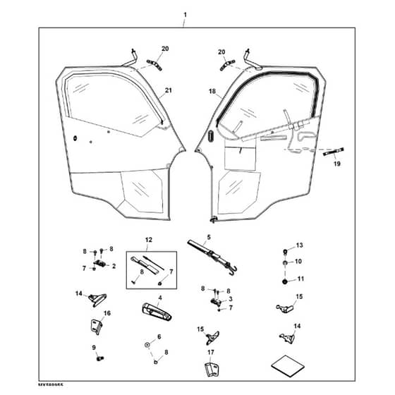 John Deere XUV835E - PC16094 - Canvas Door - ST986934