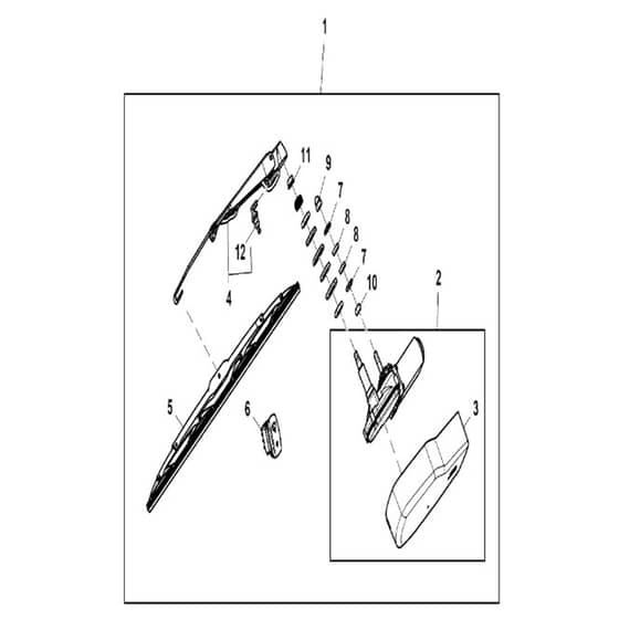 John Deere XUV835M - PC13095 - Windshield Wiper - ST868352