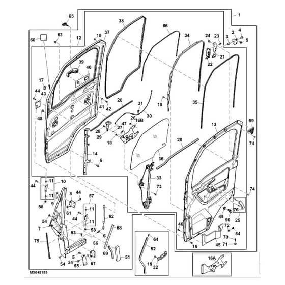 John Deere XUV835M - PC13095 - Door Kit - ST919988