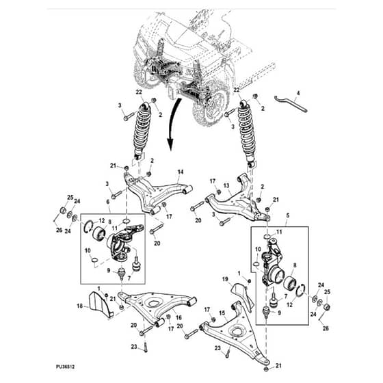 John Deere XUV835M - PC16082 - Front Suspension - ST1003437