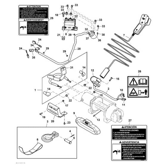John Deere XUV835M - PC16082 - Winch Mounting - ST1004009