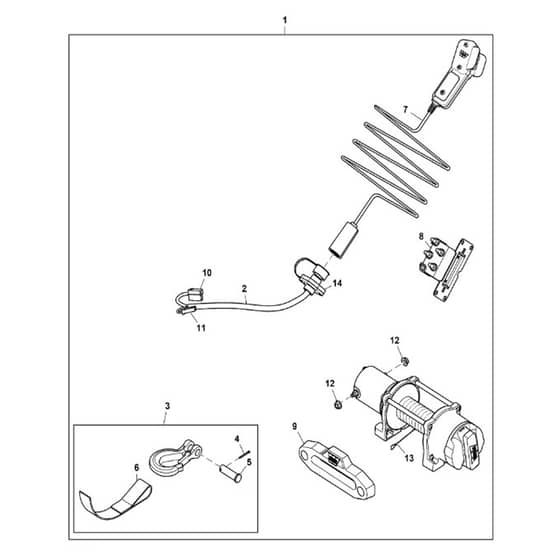John Deere XUV835M - PC16082 - Winch Kit - ST1004019