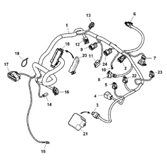 John Deere XUV835M - PC16082 - Engine Wiring - ST1005645