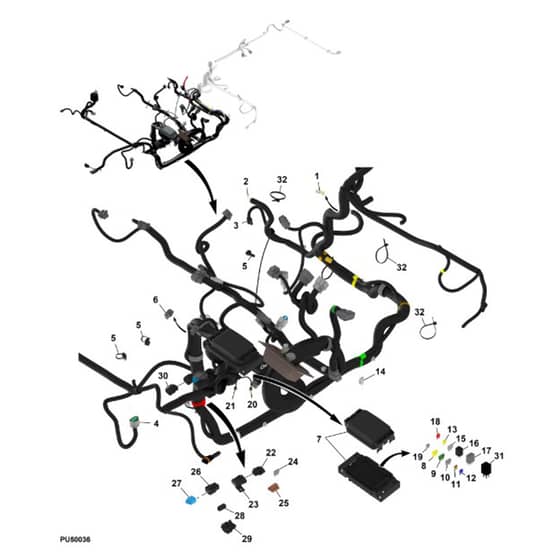 John Deere XUV835M - PC16082 - Chassis Wiring (2/4) (060001-) - ST1060809