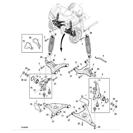 John Deere XUV835R - PC13096 - Front Suspension ( - 030000) - ST872180
