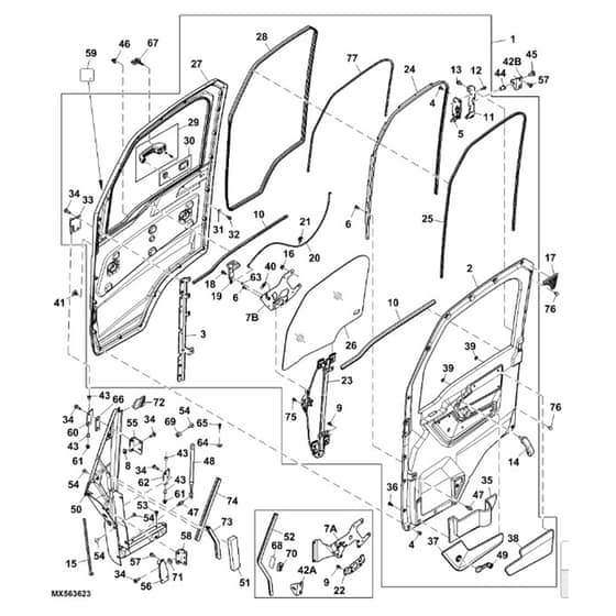 John Deere XUV835R - PC13096 - Door Kit - ST897796