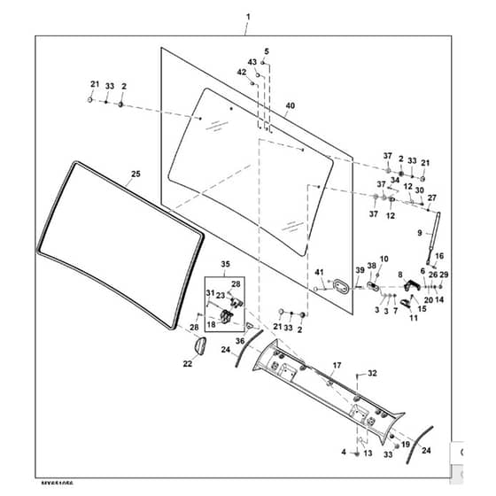 John Deere XUV835R - PC13096 - Windshield Kit - ST919911