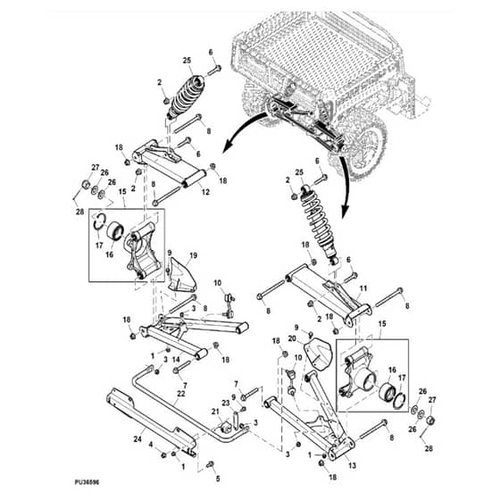 John Deere XUV835R - PC13096 - Rear Suspension (030001 - ) - ST967389