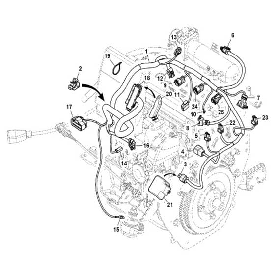 John Deere XUV835R - PC13096 - Engine Wiring - ST968195