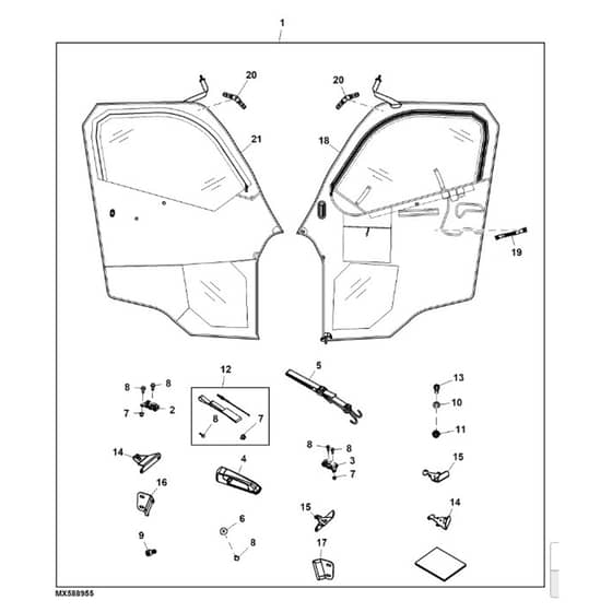 John Deere XUV835R - PC13096 - Canvas Door - ST986934