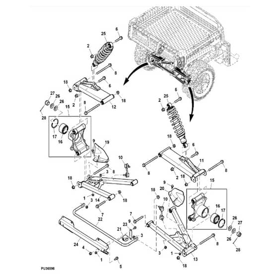 John Deere XUV835R - PC16091 - Rear Suspension - ST1003374