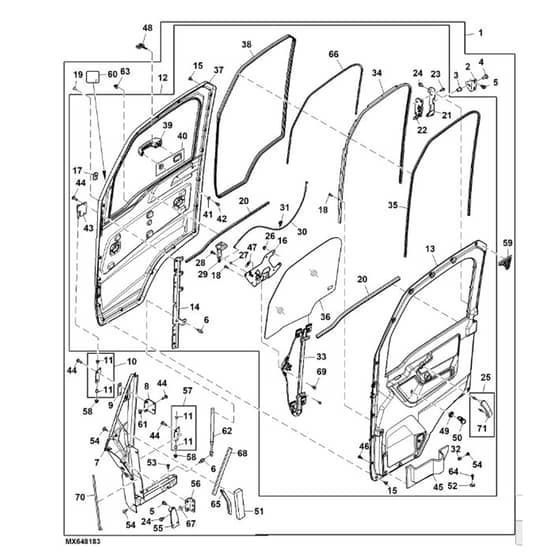 John Deere XUV835R - PC16091 - Door Kit - ST1004108