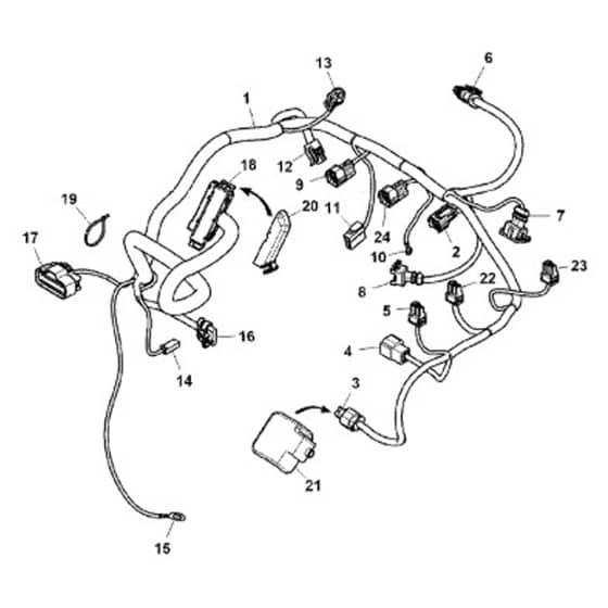 John Deere XUV835R - PC16091 - Engine Wiring - ST1005662