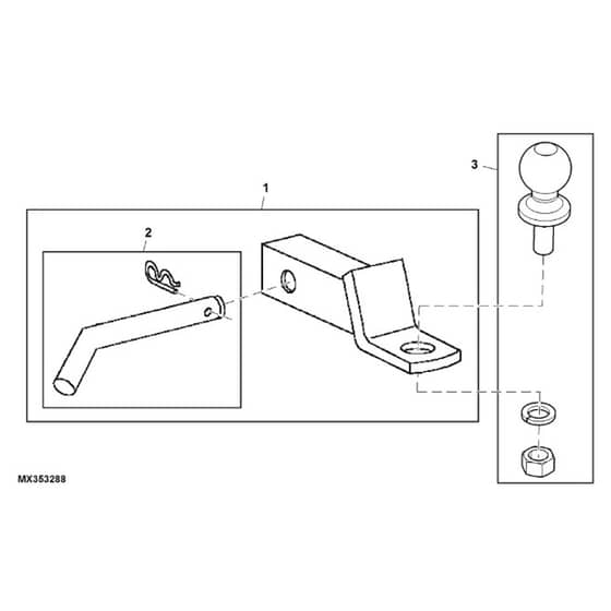 John Deere XUV835R - PC16091 - Drawbar - ST1009083