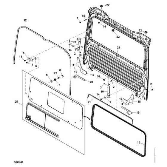 John Deere XUV835R - PC16091 - Rear Panel (050001 - ) - ST1034789