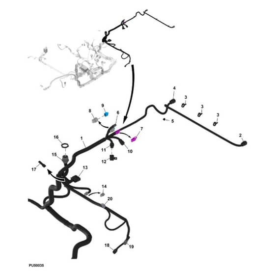 John Deere XUV835R - PC16091 - Chassis Wiring (1/4) (060001–) - ST1060646