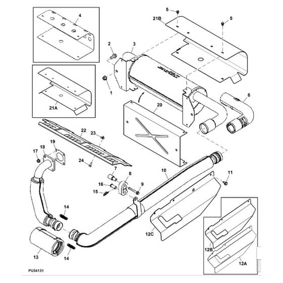 John Deere XUV855D - PC9959 - Muffler - ST562933