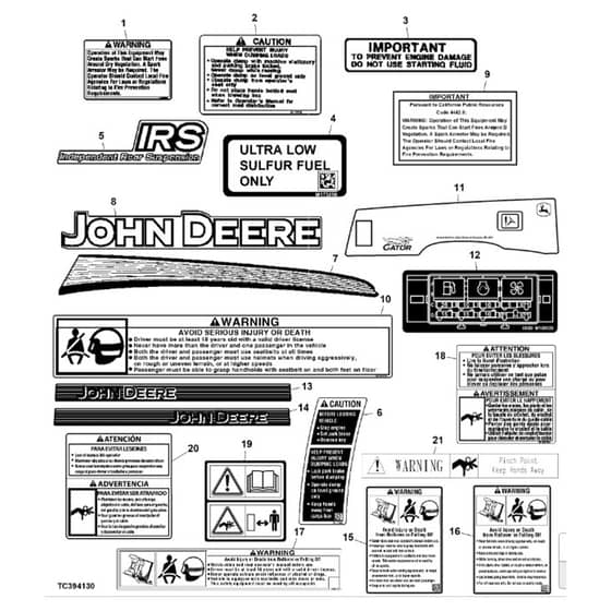 John Deere XUV855D - PC9959 - Labels - ST563033