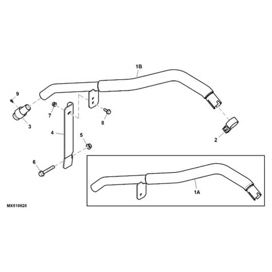 John Deere XUV855D - PC9959 - Exhaust Pipe - ST766090