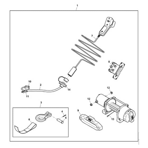 John Deere XUV855D - PC9959 - Winch Kit - ST793105