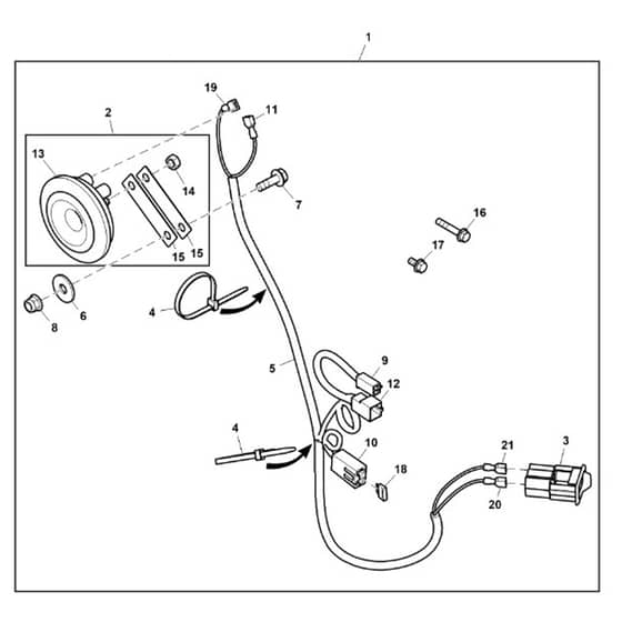 John Deere XUV855D - PC9959 - Horn Kit - ST809763