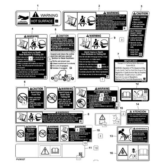 John Deere XUV855M - PC13311 - Labels - ST896495