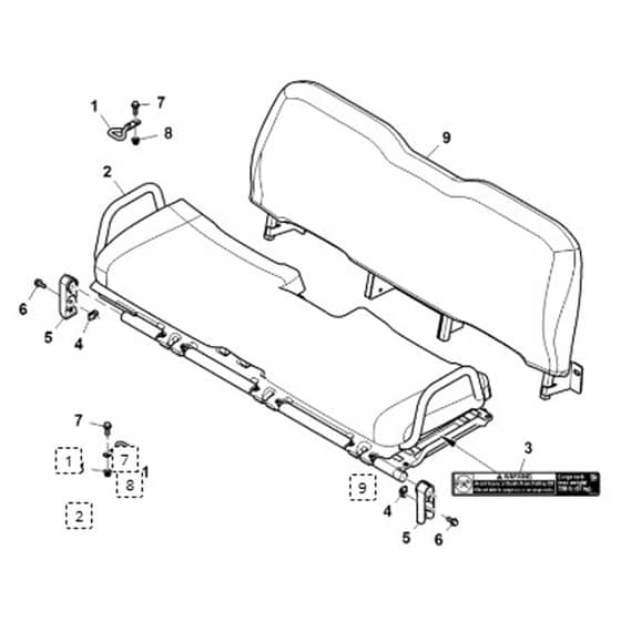 John Deere XUV855M - PC13311 - Bench Seat - ST897596