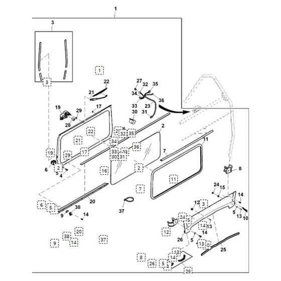 John Deere XUV855M - PC13311 - Glass Windshield - ST917445