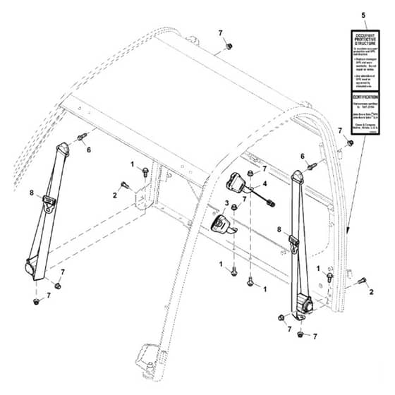 John Deere XUV855M - PC13312 - Seat Belt ( - 030000) - ST898931