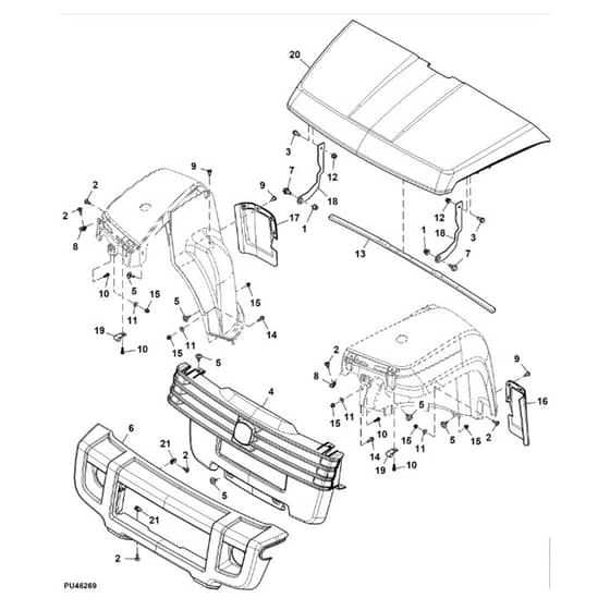 John Deere XUV855M - PC16089 - Hood - ST1001173