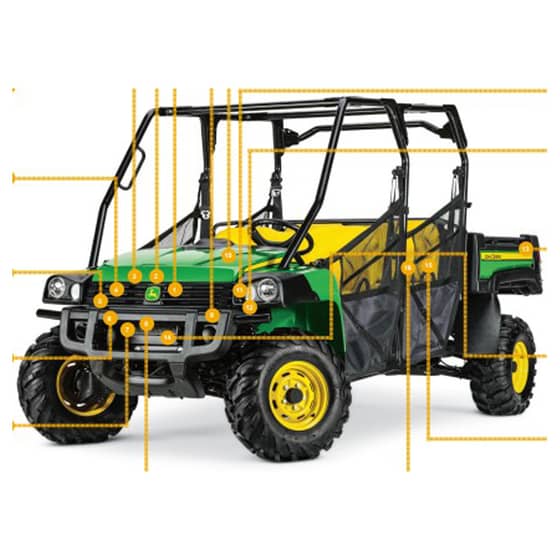 John Deere XUV855M S4 Long Chassis S.N. - 040000 Gator - Quick Reference Guide