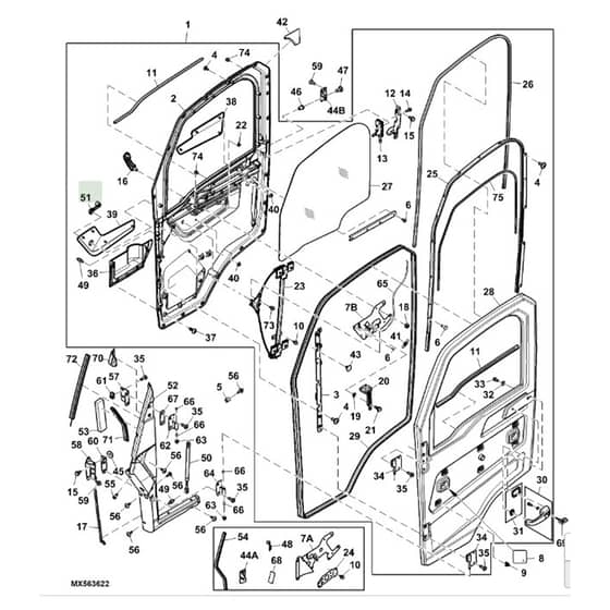 John Deere XUV865E - PC13097 - Door Kit - ST897828