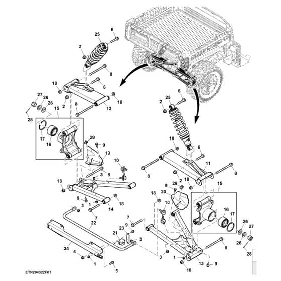 John Deere XUV865E - PC13097 - Rear Suspension - ST898321