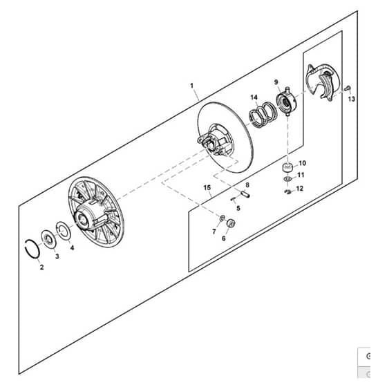 John Deere XUV865E - PC16095 - Secondary Clutch - ST1002249