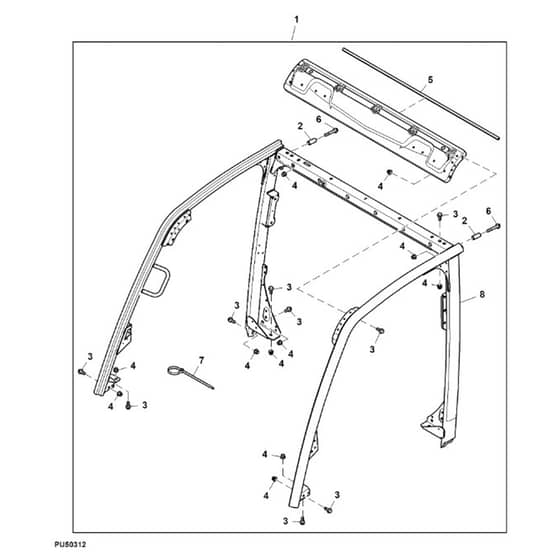 John Deere XUV865E - PC16095 - Rollover Protective - ST1002624