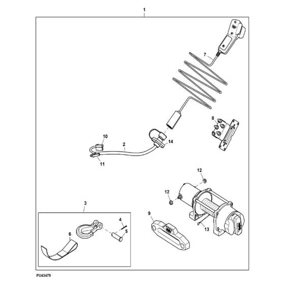 John Deere XUV865E - PC16095 - Winch Kit - ST1004019