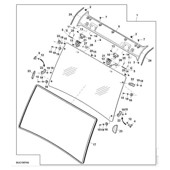 John Deere XUV865E - PC16095 - Windshield Kit - ST1024912